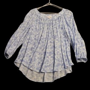 New blue/white tunic top